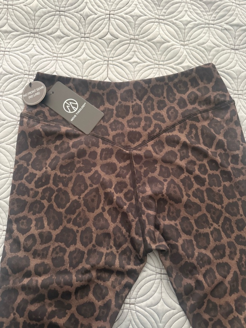 High-Waist Leopard Print Leggings - Black/Brown - Picture 3 of 3